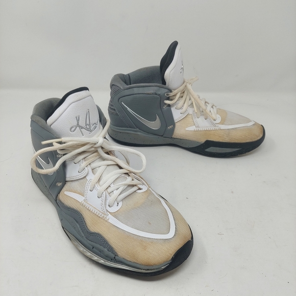 Nike Kyrie Infinity Se White Cement Grey Smoke High Top Sneakers Youth Size 7 - Picture 1 of 13